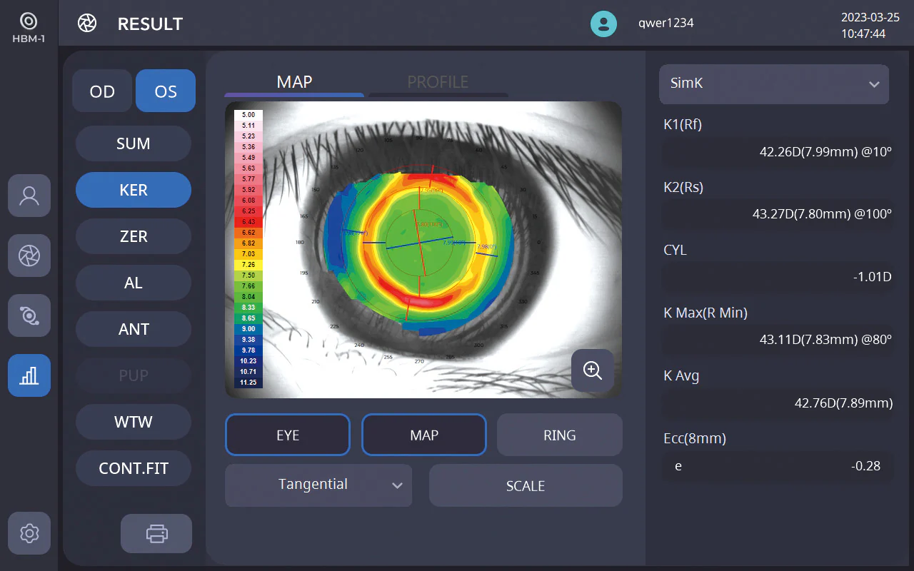 TOPO-BIOMETRO ÓPTICO HBM-1